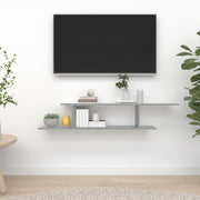 TV Wall Shelf 125x18x23 cm Engineered Wood Grey Sonoma Oak Color
