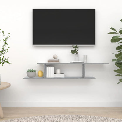 Tv-Wandschap 25X8X23 Cm Bewerkt Hout Eikenkleur Grijs sonoma
