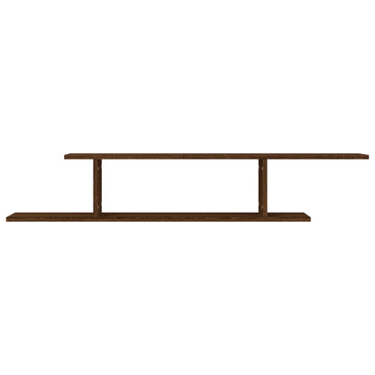 Tv-wandschap 125x18x23 cm bewerkt hout bruin eikenkleur