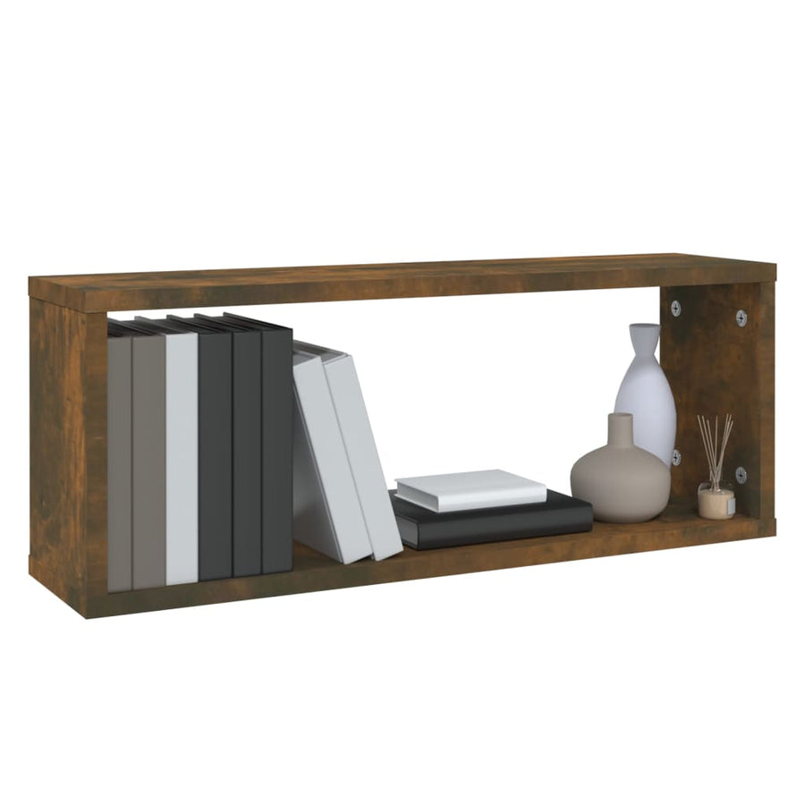 Wandschappen Kubus 2 St 60X15X23 Cm Bewerkt Hout Gerookt Eiken