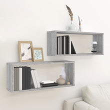 Wandschappen Kubus 2 St 60X15X23 Cm Bewerkt Hout Grijs Sonoma