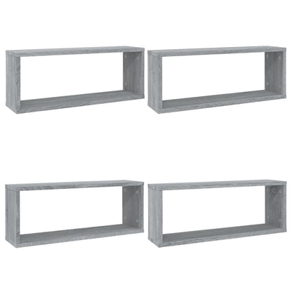 Wandschappen Kubus 60X15X23 Cm Bewerkt Hout 4 Grijs sonoma