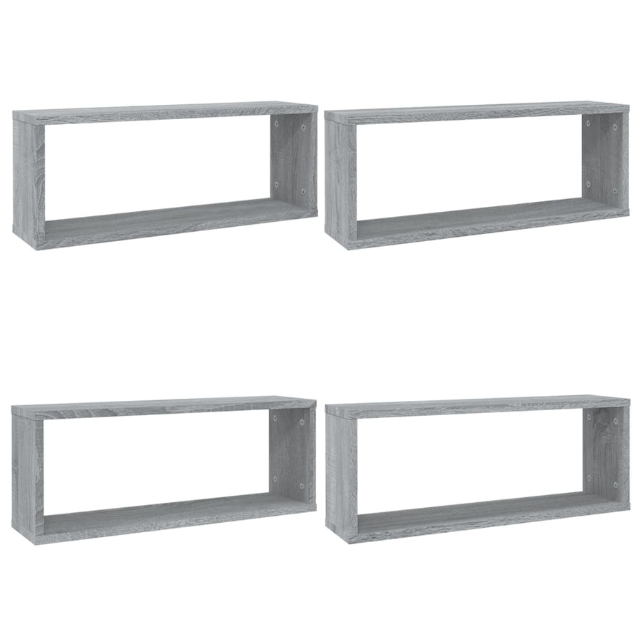 Wandschappen Kubus 60X15X23 Cm Bewerkt Hout 4 Grijs sonoma