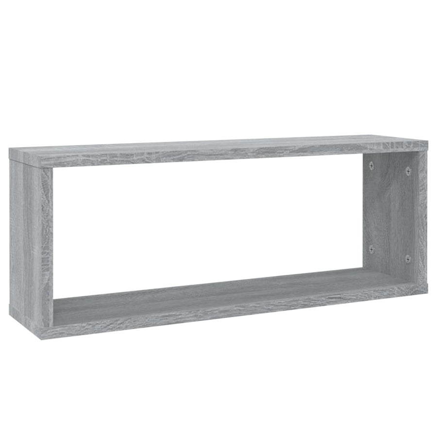 Wandschappen Kubus 60X15X23 Cm Bewerkt Hout 4 Grijs sonoma