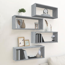 Wandschappen Kubus 60X15X23 Cm Bewerkt Hout 4 Grijs sonoma