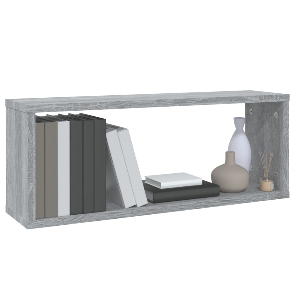 Wandschappen Kubus 6 St 60X15X23 Cm Bewerkt Hout Grijs Sonoma
