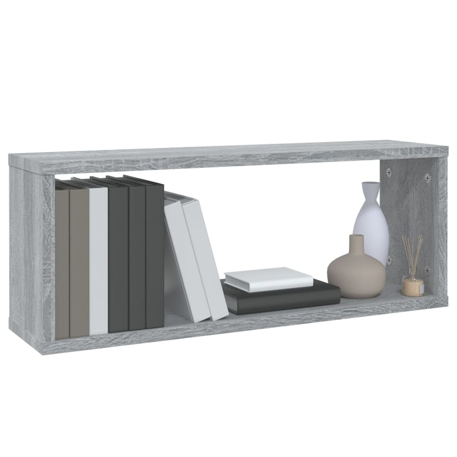 Wandschappen Kubus 6 St 60X15X23 Cm Bewerkt Hout Grijs Sonoma