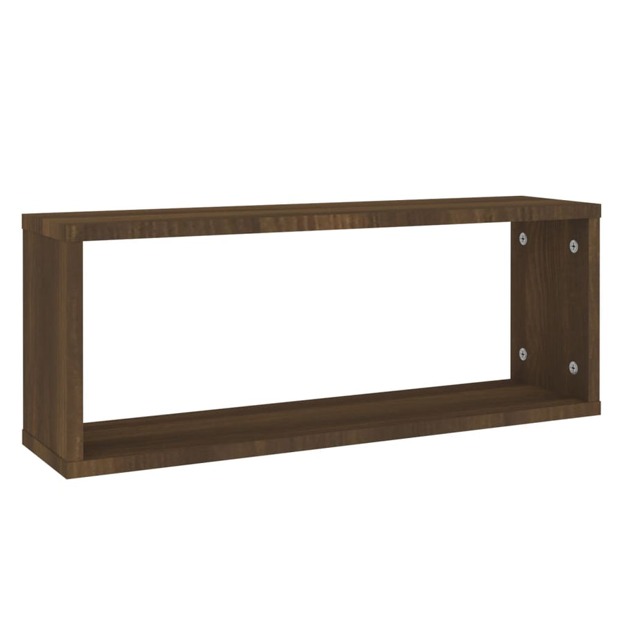 Wandschappen Kubus 4 St 60X15X23 Cm Bewerkt Hout Bruineiken bruin eikenkleur