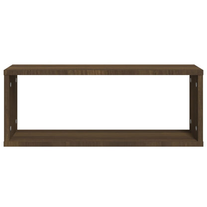 Wandschappen Kubus 4 St 60X15X23 Cm Bewerkt Hout Bruineiken bruin eikenkleur