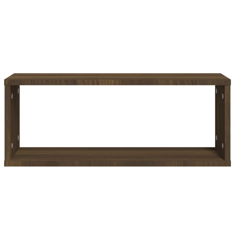 Wandschappen Kubus 4 St 60X15X23 Cm Bewerkt Hout Bruineiken bruin eikenkleur