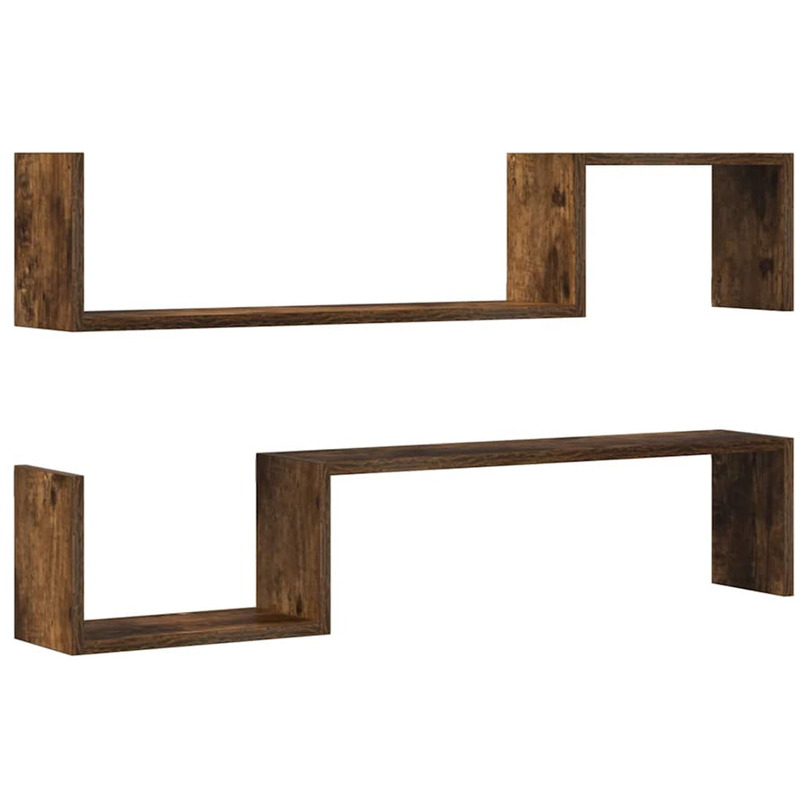 Wandschappen 100X15X20 Cm Bewerkt Hout Kleur Gerookt eiken