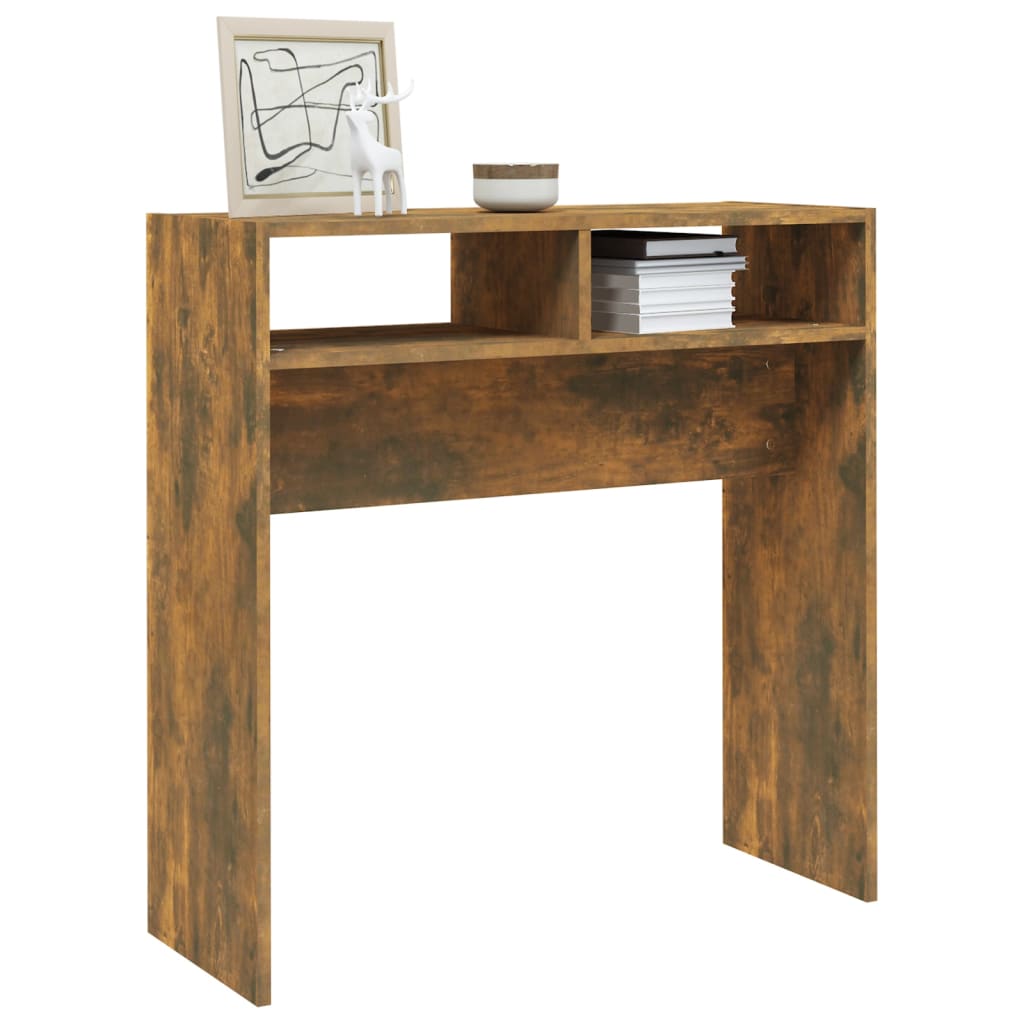 Wandtafel 78X30X80 Cm Bewerkt Hout Kleurig Gerookt eiken