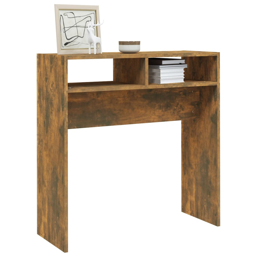 Wandtafel 78X30X80 Cm Bewerkt Hout Kleurig Gerookt eiken