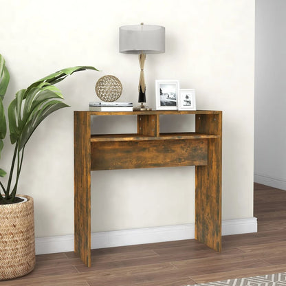 Wandtafel 78X30X80 Cm Bewerkt Hout Kleurig Gerookt eiken