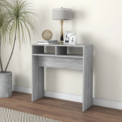 Wandtafel 78X30X80 Cm Bewerkt Hout Eikenkleurig Grijs sonoma