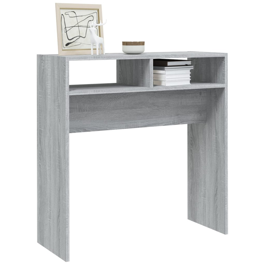 Wandtafel 78X30X80 Cm Bewerkt Hout Eikenkleurig Grijs sonoma