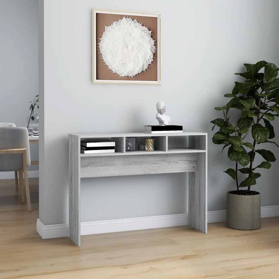 Wandtafel 105x30x80 cm bewerkt hout grijs sonoma eikenkleurig Grijs sonoma