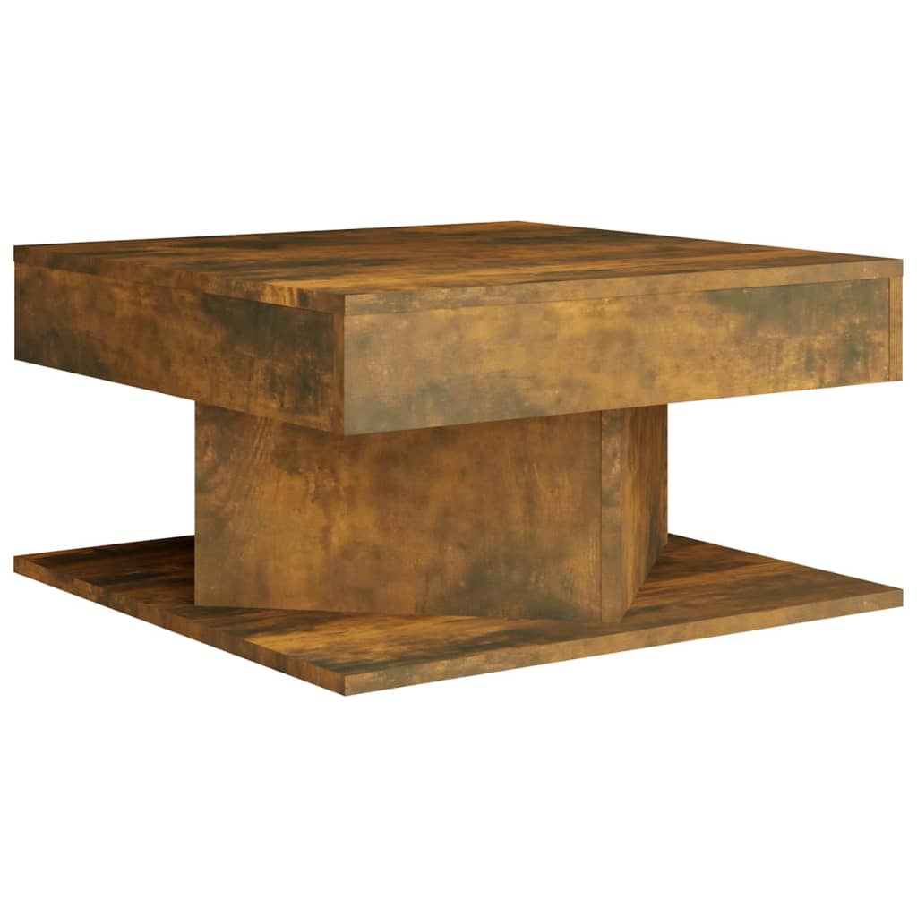 Salontafel 57x57x30 cm bewerkt hout gerookt eikenkleurig Gerookt eiken