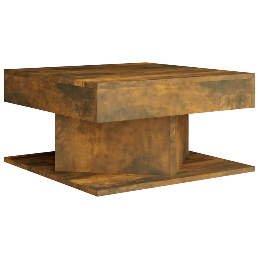 Salontafel 57x57x30 cm bewerkt hout gerookt eikenkleurig Gerookt eiken