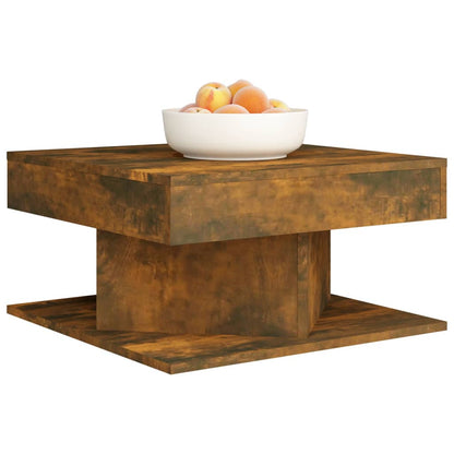 Salontafel 57x57x30 cm bewerkt hout gerookt eikenkleurig Gerookt eiken