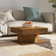 Salontafel 57x57x30 cm bewerkt hout gerookt eiken