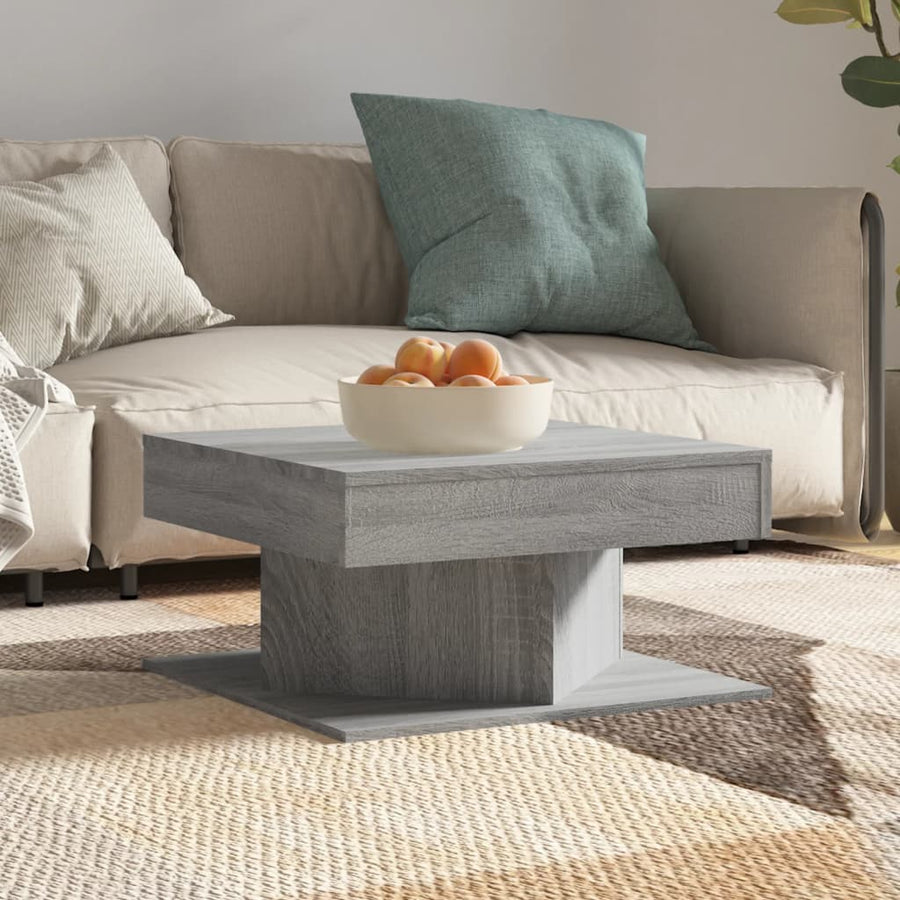Salontafel 57x57x30 cm bewerkt hout grijs sonoma eikenkleurig Grijs sonoma