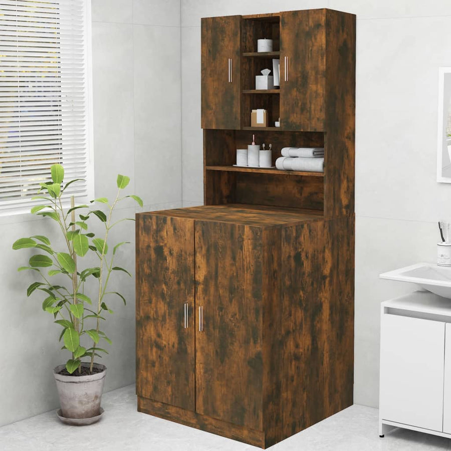 Wasmachinekast 70,5x25,5x90 cm gerookt eikenkleurig Gerookt eiken