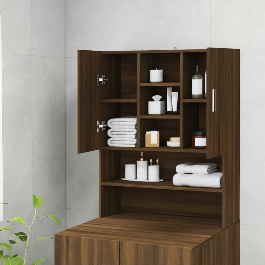 Wasmachinekast 70,5x25,5x90 cm bruineikenkleurig bruin eikenkleur