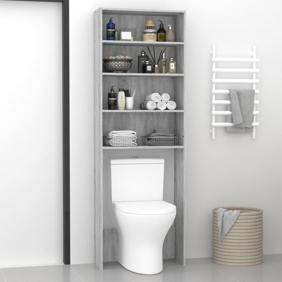 Wasmachinekast 64x24x190 cm grijs sonoma eikenkleurig Grijs sonoma