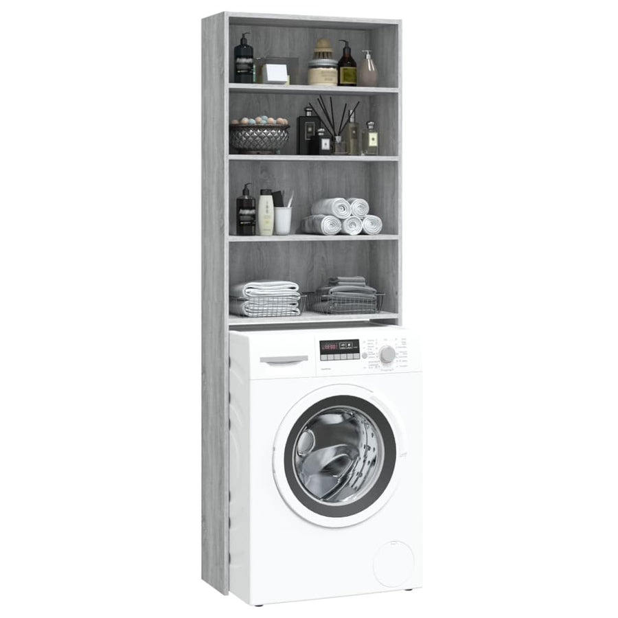 Wasmachinekast 64x24x190 cm grijs sonoma eikenkleurig Grijs sonoma