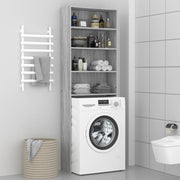 Wasmachinekast 64x24x190 cm grijs sonoma
