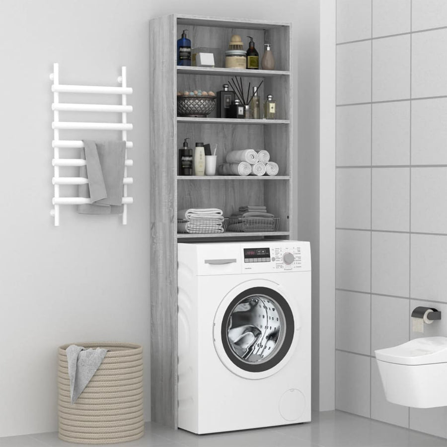 Wasmachinekast 64x24x190 cm grijs sonoma eikenkleurig Grijs sonoma