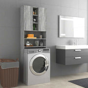 Wasmachinekast 64x25,5x190 cm grijs sonoma eiken