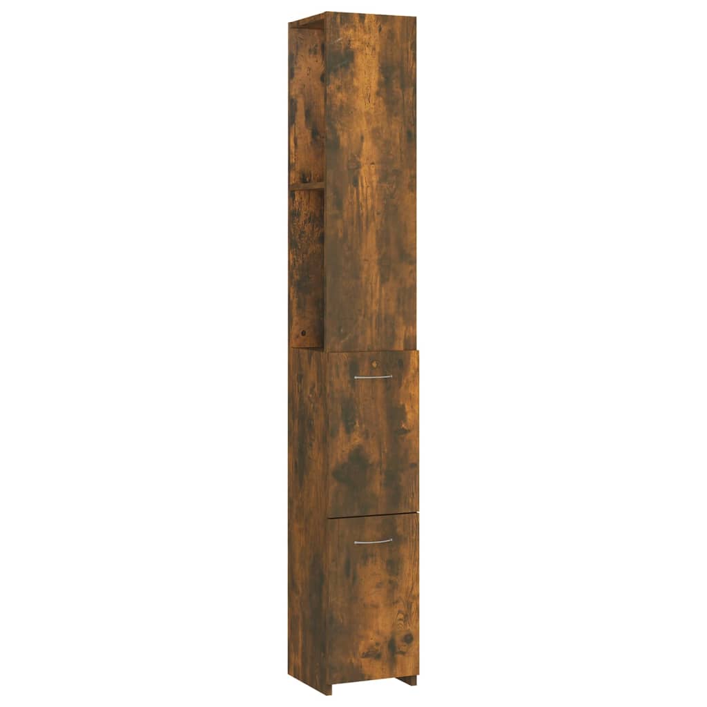 Badkamerkast 25X26,5X70 Cm Bewerkt Hout Kleurig Gerookt eiken