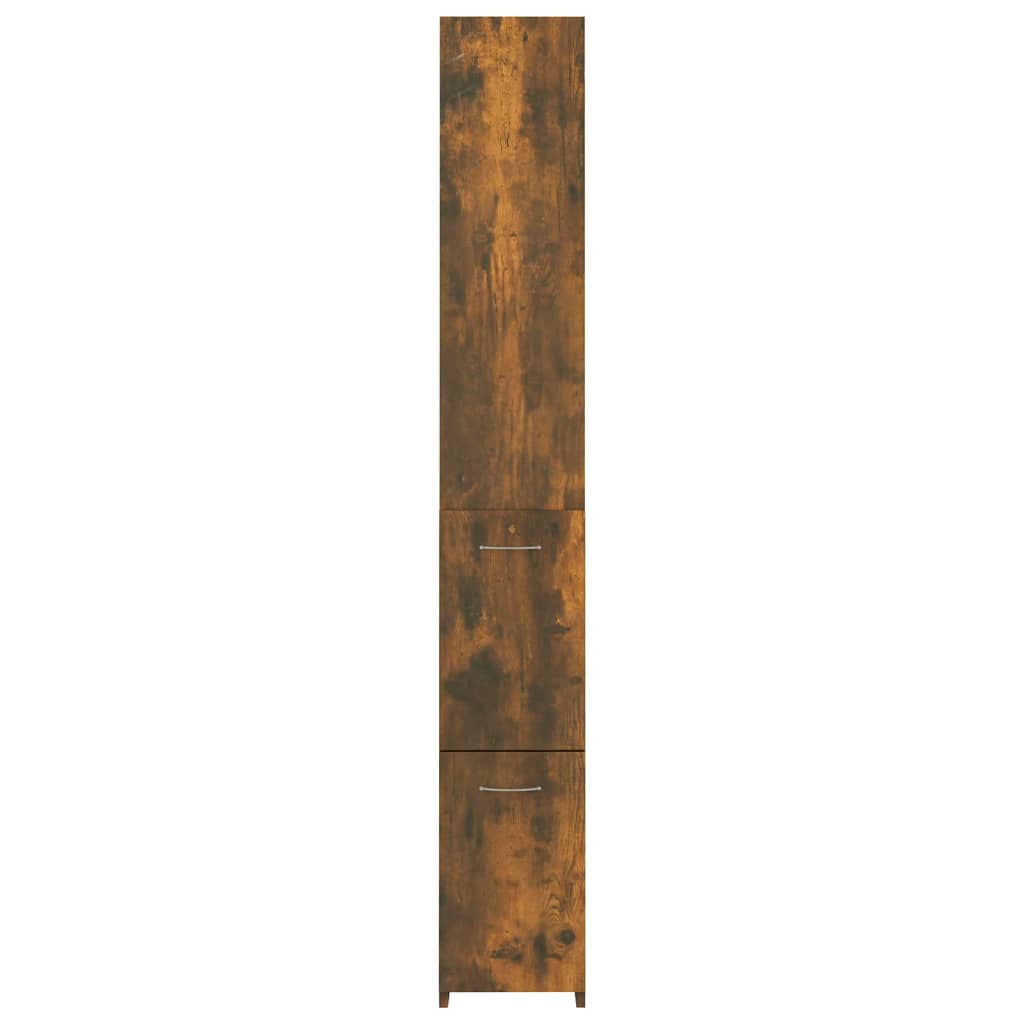 Badkamerkast 25X26,5X70 Cm Bewerkt Hout Kleurig Gerookt eiken
