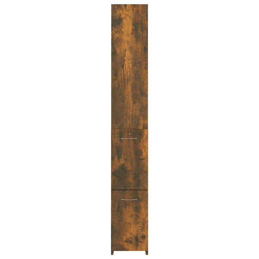 Badkamerkast 25X26,5X70 Cm Bewerkt Hout Kleurig Gerookt eiken