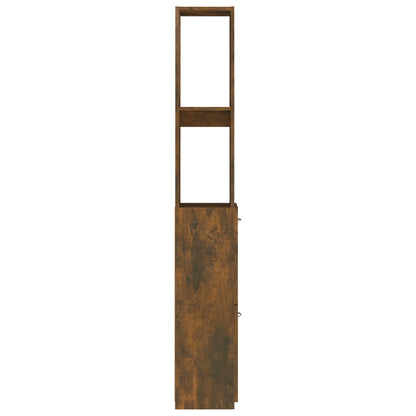 Badkamerkast 25X26,5X70 Cm Bewerkt Hout Kleurig Gerookt eiken