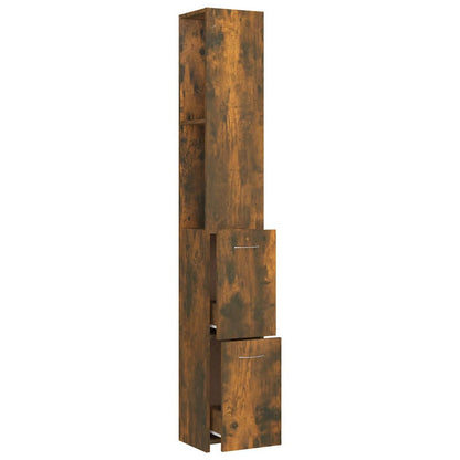 Badkamerkast 25X26,5X70 Cm Bewerkt Hout Kleurig Gerookt eiken