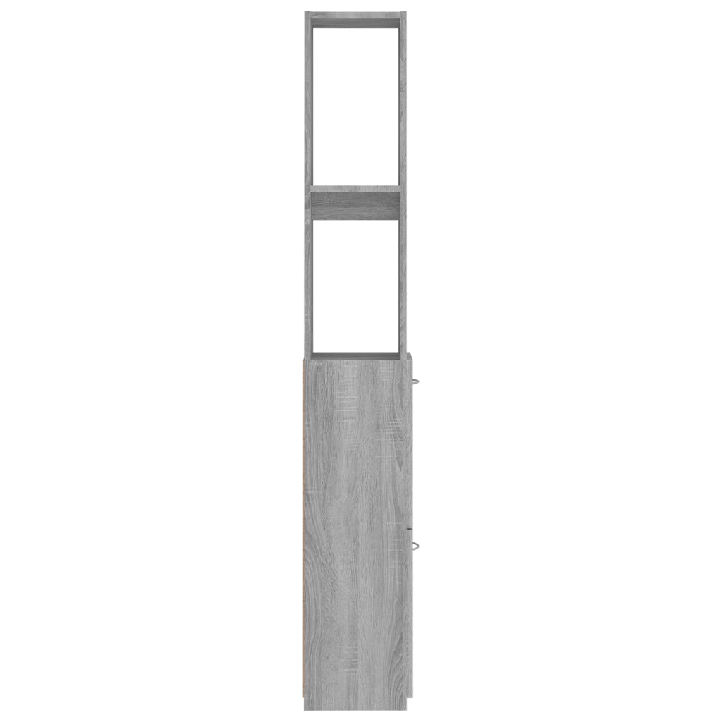 Badkamerkast 25X26,5X70Cm Bewerkt Hout Eikenkleur Grijs sonoma