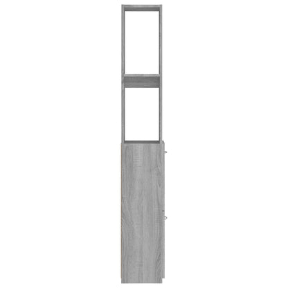 Badkamerkast 25X26,5X70Cm Bewerkt Hout Eikenkleur Grijs sonoma