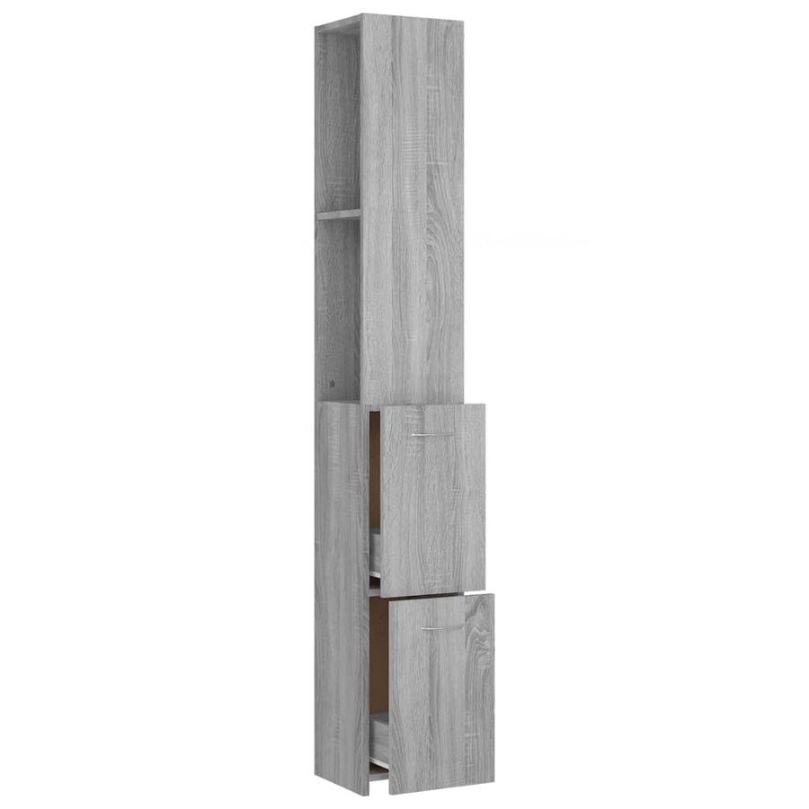 Badkamerkast 25X26,5X70Cm Bewerkt Hout Eikenkleur Grijs sonoma