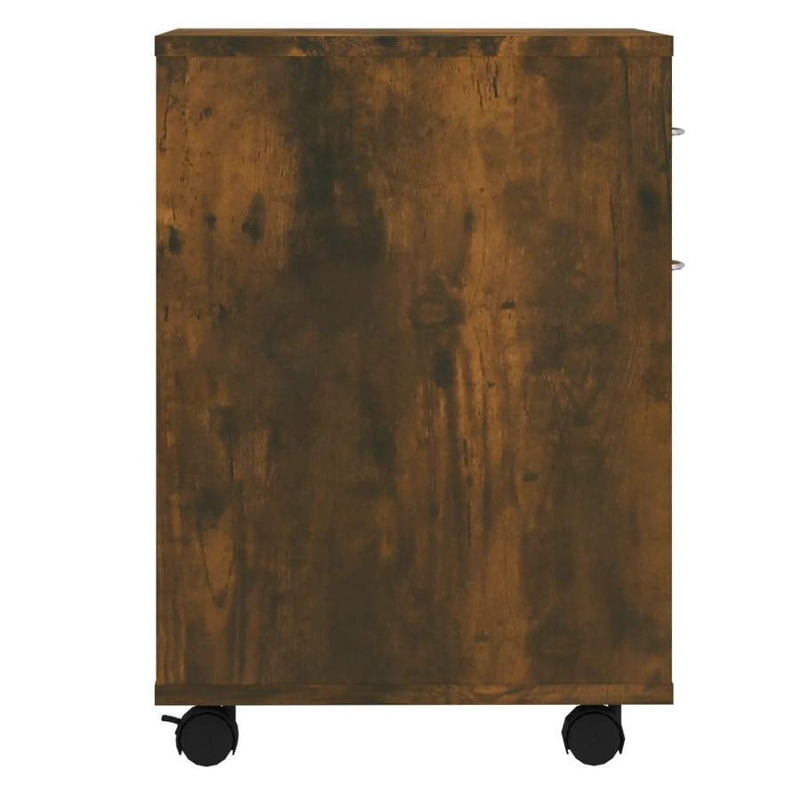 Kast verrijdbaar 45x38x54 cm bewerkt hout gerookt eikenkleurig Gerookt eiken