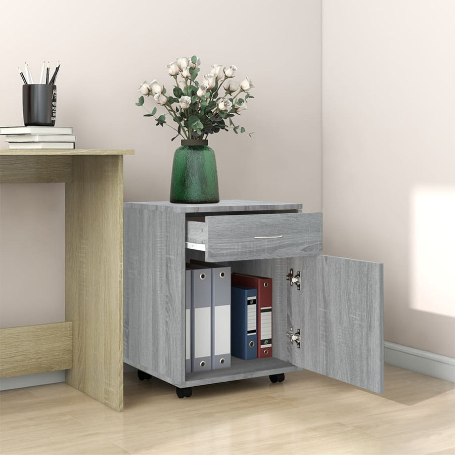 Kast verrijdbaar 45x38x54 cm bewerkt hout grijs sonoma eiken Grijs sonoma