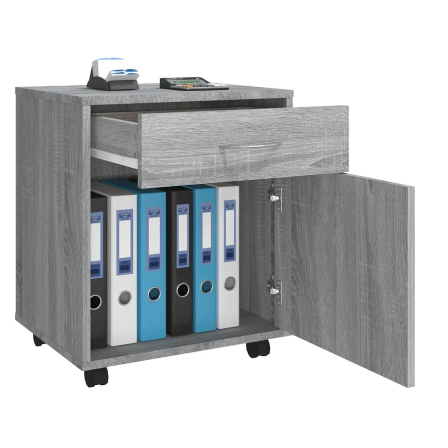Kast verrijdbaar 45x38x54 cm bewerkt hout grijs sonoma eiken Grijs sonoma