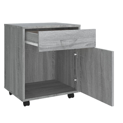Kast verrijdbaar 45x38x54 cm bewerkt hout grijs sonoma eiken Grijs sonoma