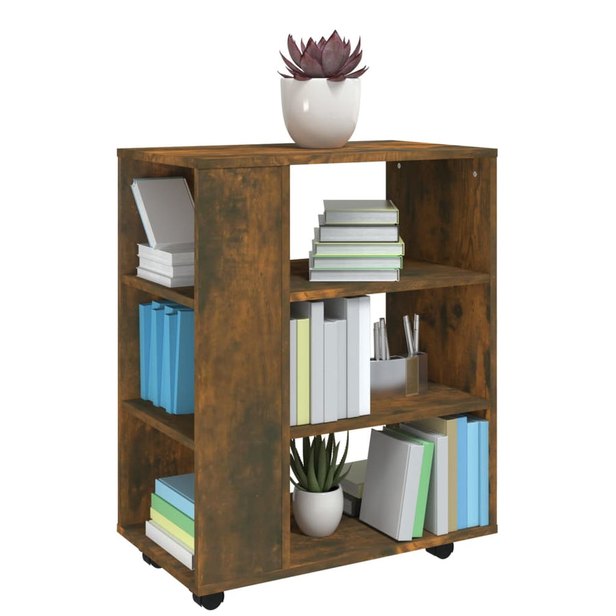 Kast Verrijdbaar 60X35X75 Cm Bewerkt Hout Kleurig Gerookt eiken