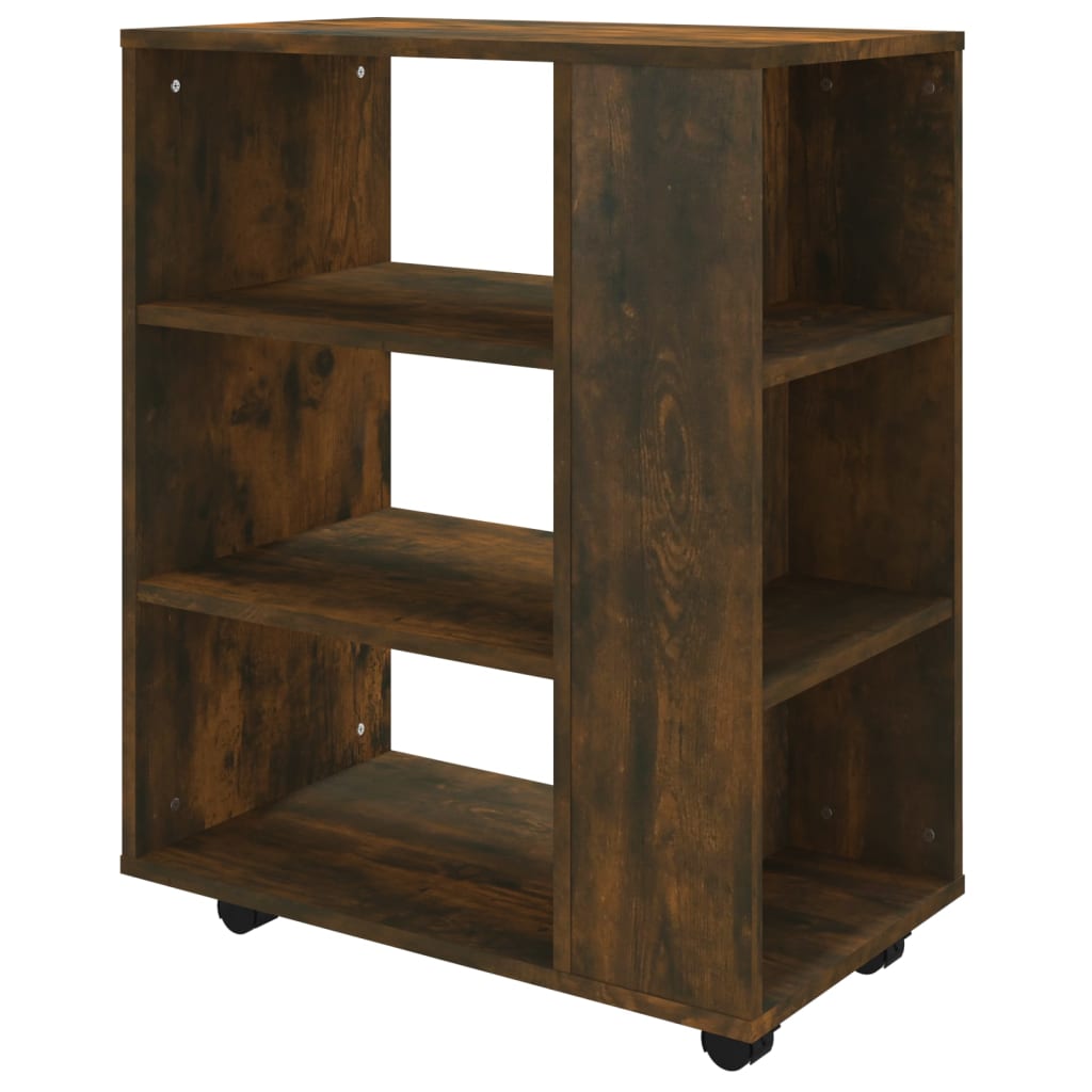 Kast Verrijdbaar 60X35X75 Cm Bewerkt Hout Kleurig Gerookt eiken