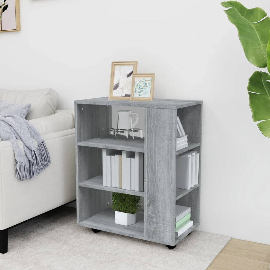 Kast Verrijdbaar 60X35X75 Cm Bewerkt Hout Eiken Grijs sonoma