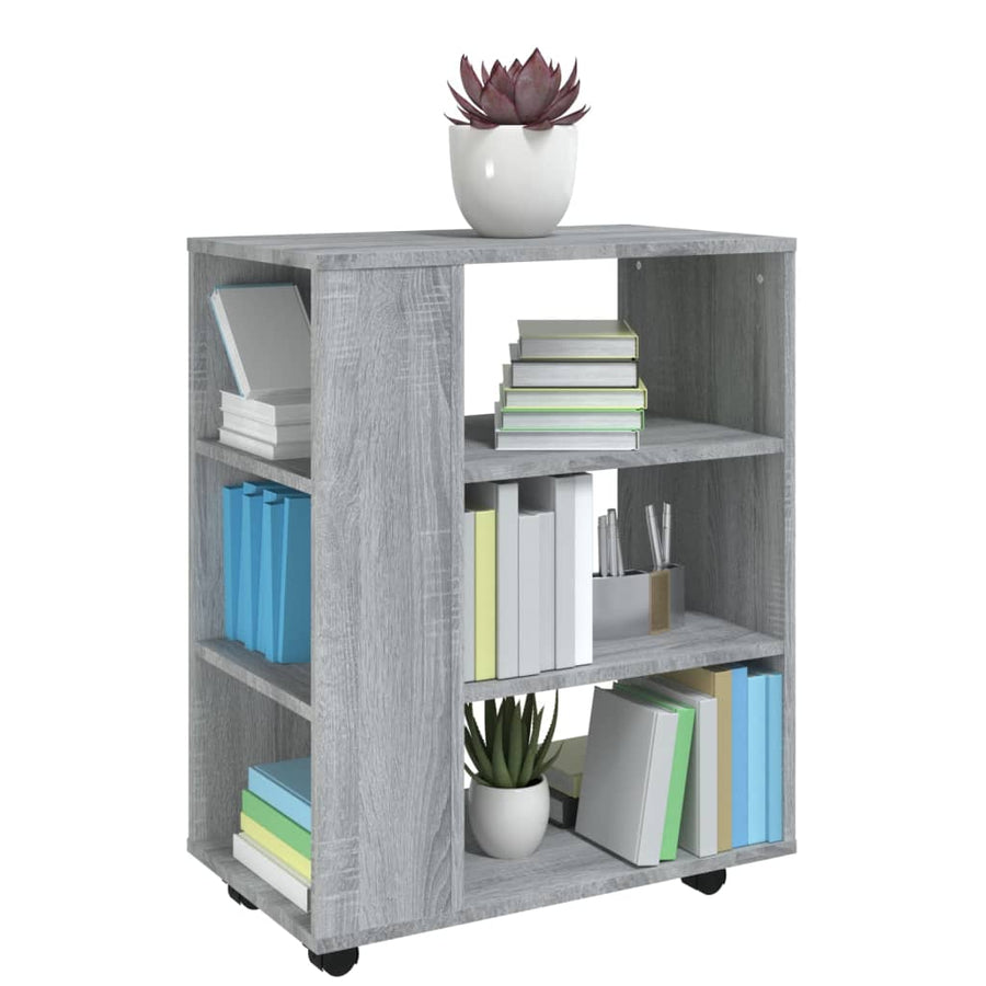 Kast Verrijdbaar 60X35X75 Cm Bewerkt Hout Eiken Grijs sonoma