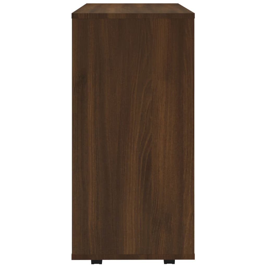 Kast verrijdbaar 60x35x75 cm bewerkt hout bruineikenkleurig bruin eikenkleur